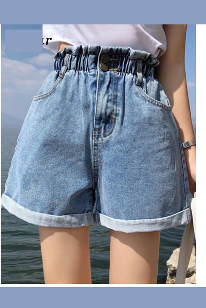 High Waist Ruffled Denim Shorts Jeans – Nada Outfit Land