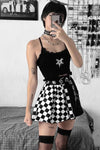 High Waist Goth Dark Pleated Mini Skirts