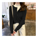 Long Sleeve O-Neck Wool Cashmere Cardigan Sweater
