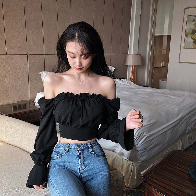 Long Sleeve Puff Sleeve Cropped Tops – Nada Outfit Land