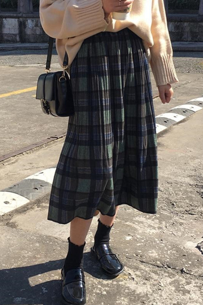 Vintage Wool Plaid Pleated Skirt – Nada Outfit Land