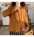 Long Sleeve Vintage Striped Blouse Shirts