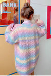 Loose Rainbow Striped Cardigan Sweater