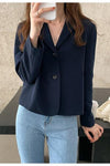 Long Sleeve Casual Cropped Blazer Jacket