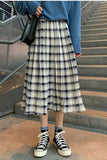 High Waist A-Line Plaid Pleated Summer Skirts
