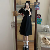 Puff Sleeve Peter Pan Collar Long Dress