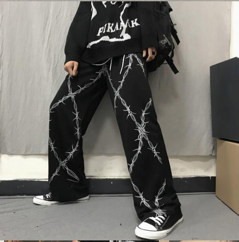 Barbed Wire Hip Hop Long Pants – Nada Outfit Land