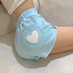Cute Love Embroidered Home Wear Shorts