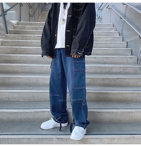 Wide Leg Hip Hop Cargo Jeans Long Pants – Nada Outfit Land