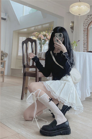 High Waist Pleated Ruffle Mini Skirts