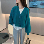 Solid Candy Colors Knitted Cardigan Sweater