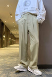 Loose Solid Colors Casual Office Long Men Pants