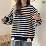Long Sleeve Striped Casual Sweatshirt