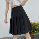 High Waist Knee Length Pleated Skirts