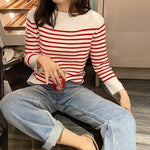 Casual Striped Knitted Slim Sweater