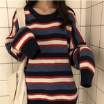 Big Fun Striped O-Neck Loose Sweater
