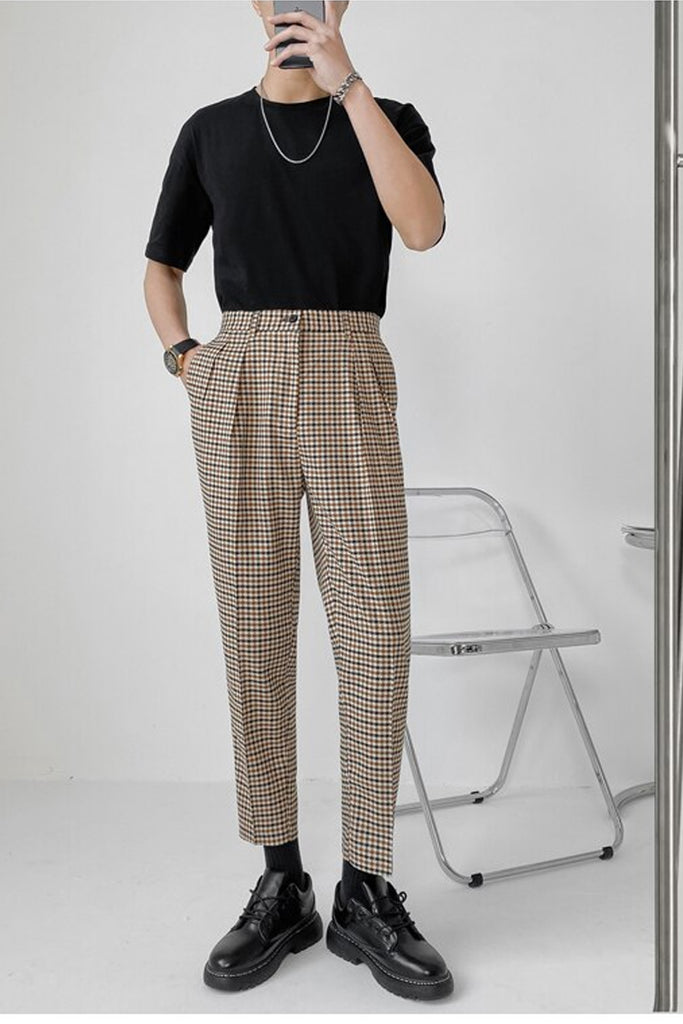 Checkered Pants men black Mens Fashion Bottoms Trousers on Carousell