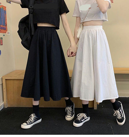 High Elastic Waist Loose Long Vintage Skirt