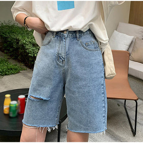 High Waist Ripped Wide Leg Shorts Jeans – Nada Outfit Land
