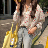 Sweet Floral Loose Blouse Shirt