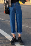 4 Colors Elastic Waist Long Jeans Pants