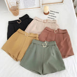 High Waist Cute Belt Office Mini Shorts Pants