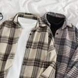 Loose Thick Casual Hip Hop Plaid Shirt