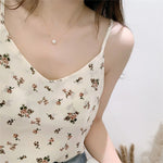Florals Pattern V-Neck Sexy Casual Tank Top