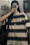Loose Short Sleeve Striped Hip Hop Shirt