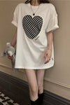 2 Pieces Loose Heart Hollow Out Shirt With Camisole