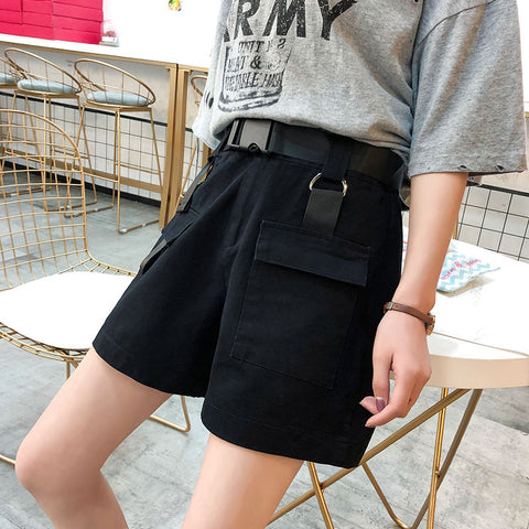 Belted Buckle Casual Basic Shorts – Nada Outfit Land