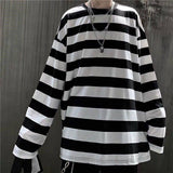 Long Sleeve Colorful Striped Loose Men Shirts