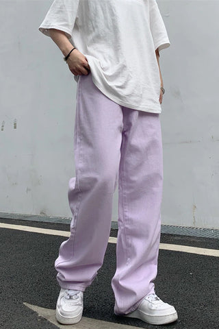 High Waist Wide Leg Purple Jeans Pants – Nada Outfit Land
