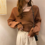 Solid Knitted Loose Elegant Sweater