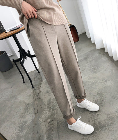 Wool Thicken Style Pencil Long Pants – Nada Outfit Land