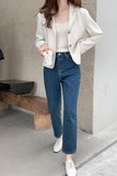 Long Sleeve Casual Cropped Blazer Jacket