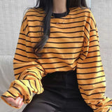 O-Neck Loose Striped Casual Sweatshirt