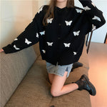 Butterfly Pattern Cute Loose Cardigan Sweater