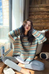 Loose Argyle Pattern Knitted Warm Sweater