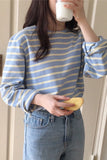 Long Sleeve Cute Colors Striped Loose Shirt