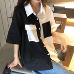 Half Sleeve Colors Short Sleeve Blouse Shirt