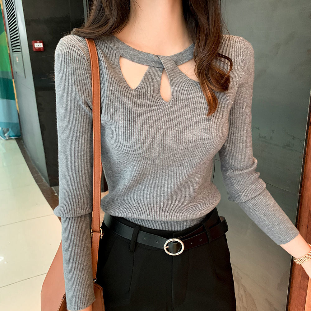 Sexy Hollow Out Slim Stretchy Sweater – Nada Outfit Land