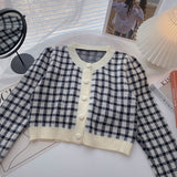 Sweet Plaid Colors Cardigan Sweater
