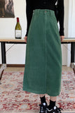 High Waist A-Line Corduroy Long Skirts