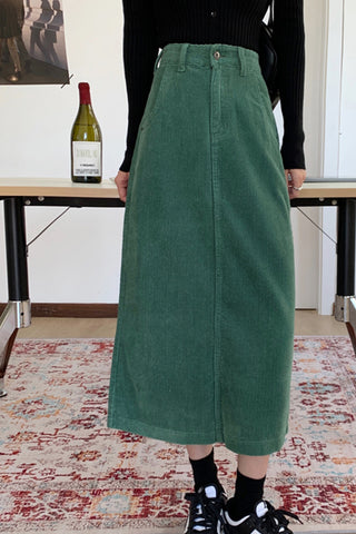 High Waist A-Line Corduroy Long Skirts