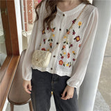 Flower Embroidered Blouse Shirt