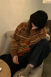 Vintage Striped O-Neck Casual Sweater