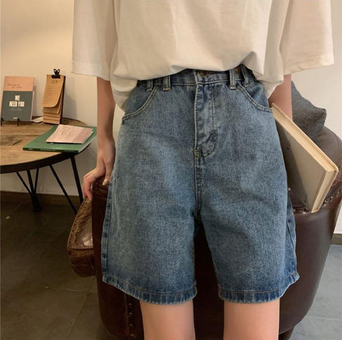 High Waist Knee Length Shorts Jeans Pants – Nada Outfit Land