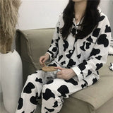 Cow Printed Pattern Sleepwear Pajamas Set