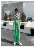 High Waist Pastel Colors Long Jeans Pants